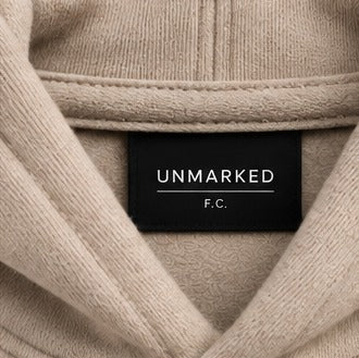 Macro of a black neck label